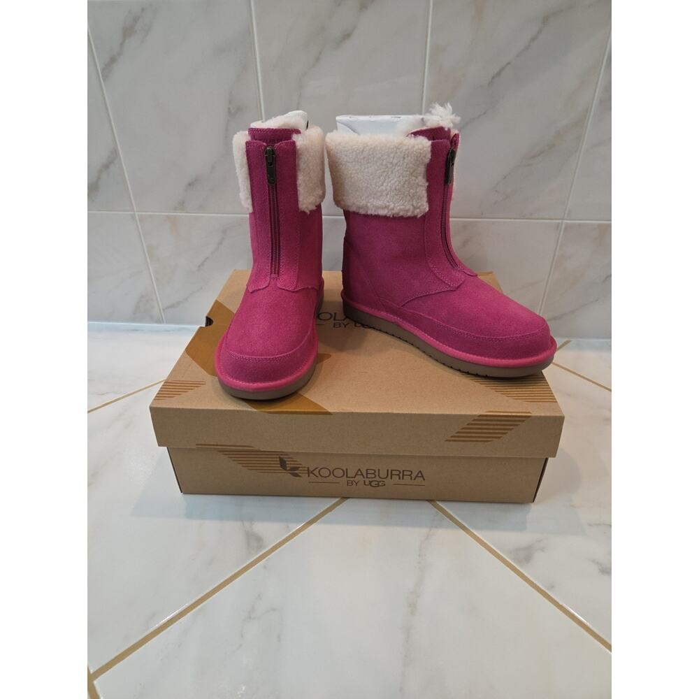 NEW KOOLABURRA BY UGG BIG KIDS GIRLS LYTTA SHORT RASPBERRY ROSE SUEDE BOOTS 4.0